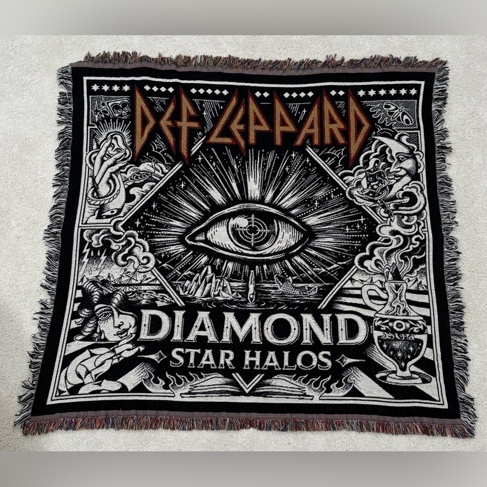 🖤FREE🖤 with purchase Def Leppard Diamond Star Halos Handwoven Throw
